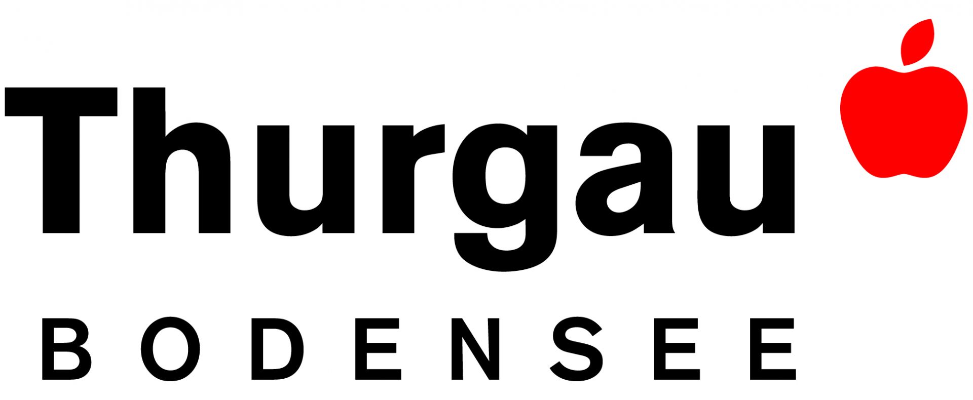 Logo Thurgau Bodensee mit einem roten Apfel